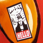 goatse sticker on bar sign