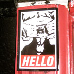 hello goatse sticker at Blacks