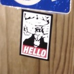 Goatse sticker in Red's, Chetek, WI