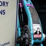 goatse sticker on dry conditions trail sign in Seattle, Washington